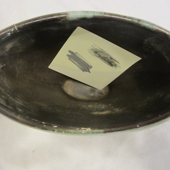 UNIQUE VTG DRIP GLAZE OBLONG VASE/PLANTER - Picture 10 of 12